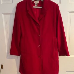 Red Wool/Cashmere Women’s Winter Coat